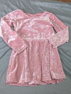 EUC Pink Velvet  Dress 18-24M *D17